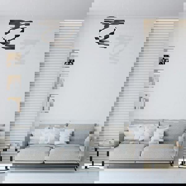 Milagro Andromeda LED Pendant Lamp In Black Flowing Design