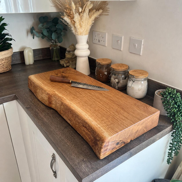 Giraffes & Craftz XL Thick Oak Live Edge James Martin Style Chopping Board Block