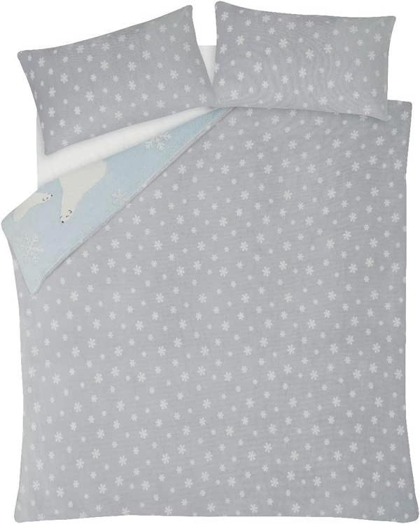 Smart Living Teddy Penguin & Polar Bear Glow in The Dark Reversible Fleece Duvet Cover with Pillowcases