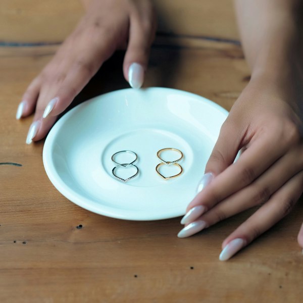 Spero London Sterling Silver Wishbone Stacker V Ring Set