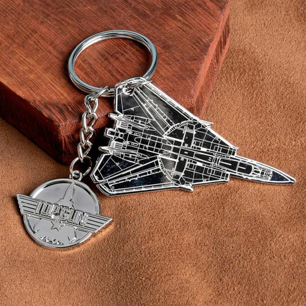 Widdop & Co Top Gun Metal Fighter Jet Keyring Silver