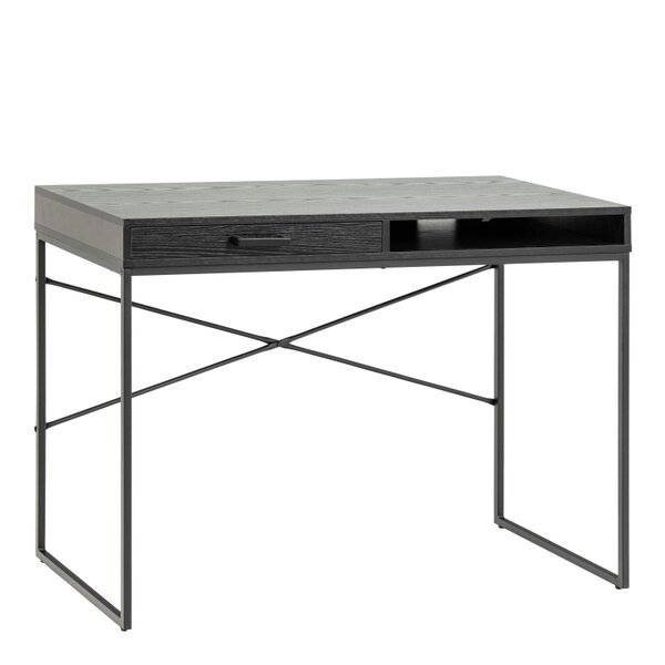 Wyld Haus El Paso Black Wooden 1 Drawer Office Desk