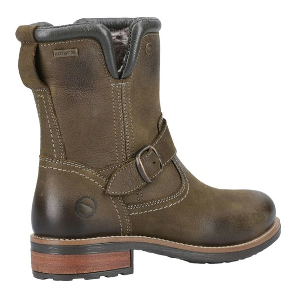 Cotswold Kinsham Leather Women's Khaki Winter Mid Calf Boots