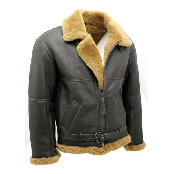 Infinity Leather Mens RAF Sheepskin Leather Aviator Jacket-Skyfair