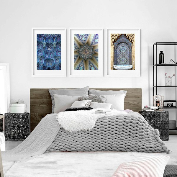 Geometry Islamic Art | set of 3 bedroom wall art