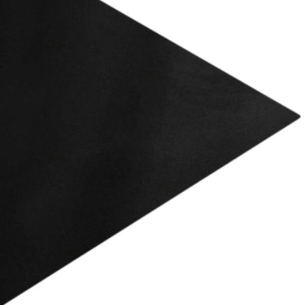 Black van lining material with a smooth texture, ideal for VW Caddy, shown in a triangular cut shape