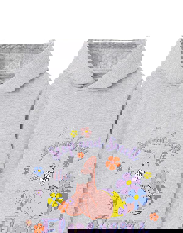 SpongeBob SquarePants Girls Grey Stop And Smell The Flowers Hoodie