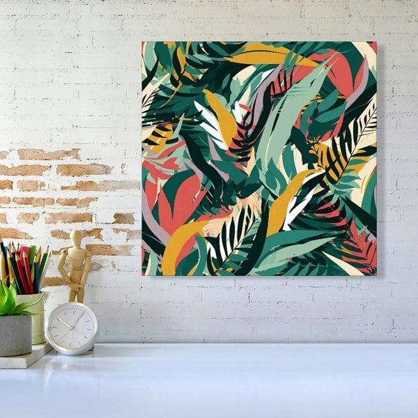 Warren Reed Coloured Tropical Leaves Canvas