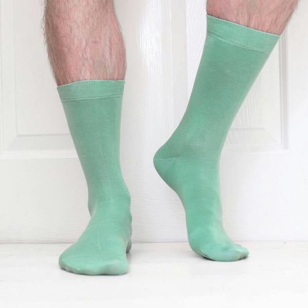 Jemsox Luxury Socks Multipack 3 Pairs / 5-Pairs Green Plain Colour Men's Crew Socks Size 7-12