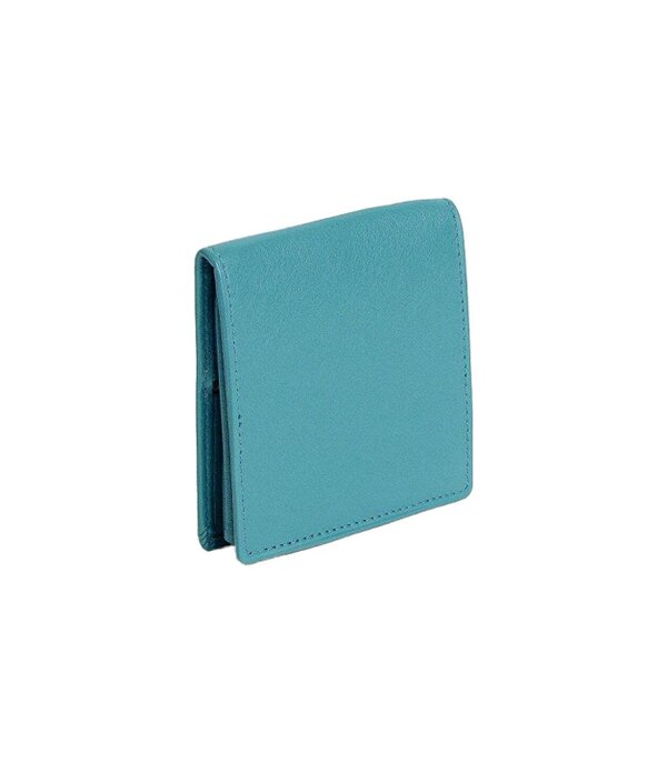 SADDLER POPPY Leather Square Mini Tray Purse - Teal