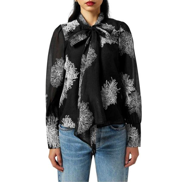 Vero Moda Womens/Ladies Dula Floral Regular Puff Sleeve Blouse - Black/White - 