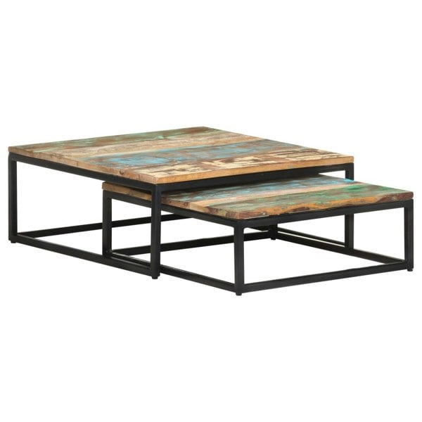 Berkfield Nesting Coffee Tables 2 pcs Solid Reclaimed Wood