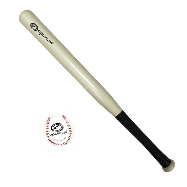 Baseball Bat and Ball Set – 28-Inch Wooden Bat & Ball - Optimum