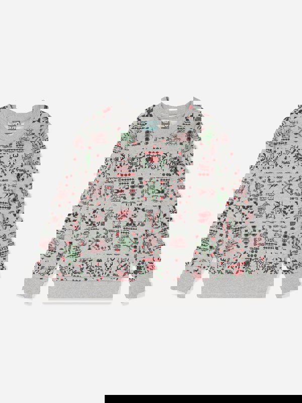 KENZO KIDS KENZO Boys Seasonal Print Sweatshirt in Grey