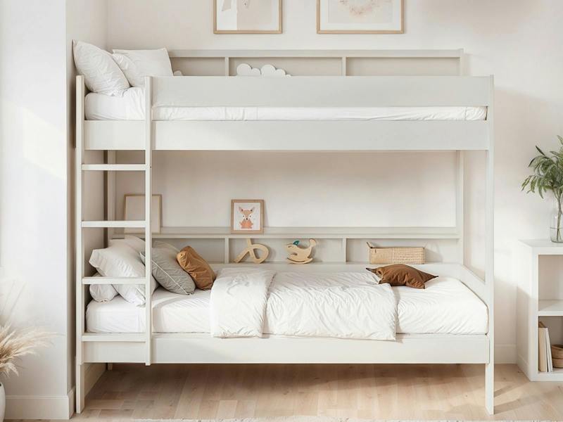 Noomi Bodie Solid Wood Storage Bunk Bed White