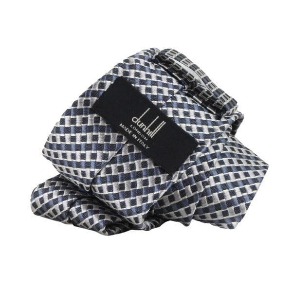 Dunhill woven silk tie in a carbon fibre pattern