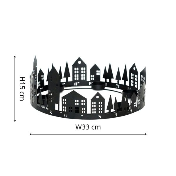 Ivyline Round Advent Tealight Centrepiece Metal Black