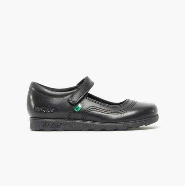 Kickers FRAGMA POP Leather Girls Shoes Black