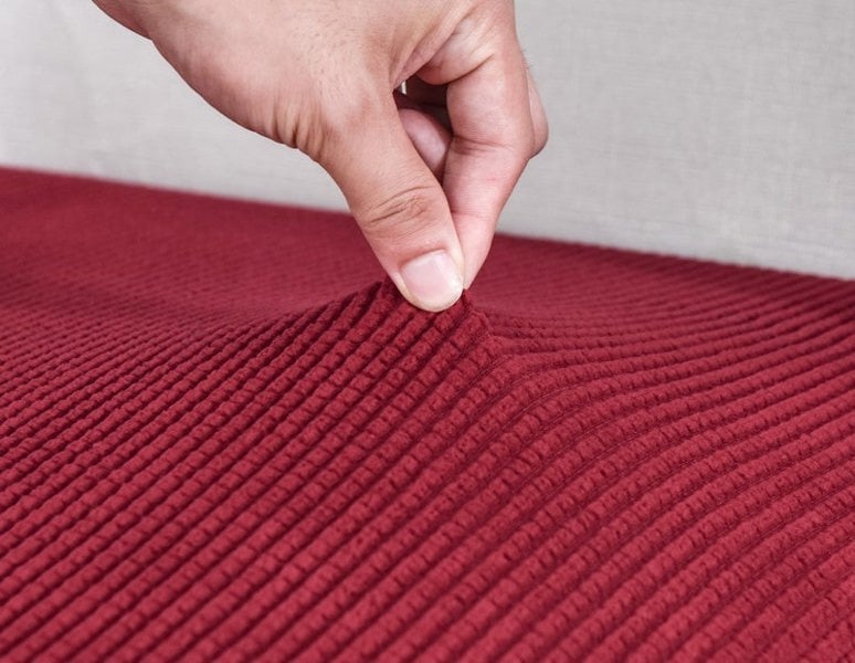 Anyhouz Anyseat Sofa Cover Wine Red Polyester Thick Stretchable Cushion For Living Room 1Pc Enlarge Size 160-185cmx60-90cm