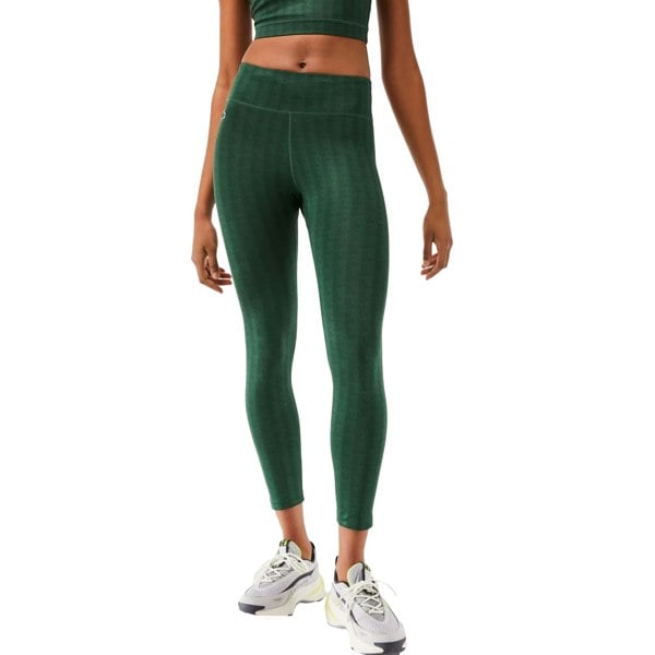 Lacoste Womens/Ladies All-Over Print High Waist Leggings - Green