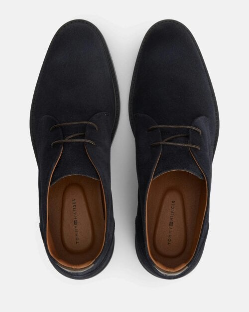Tommy Hilfiger Corporate Dressy Suede Mens Lace Boots - Navy Blue