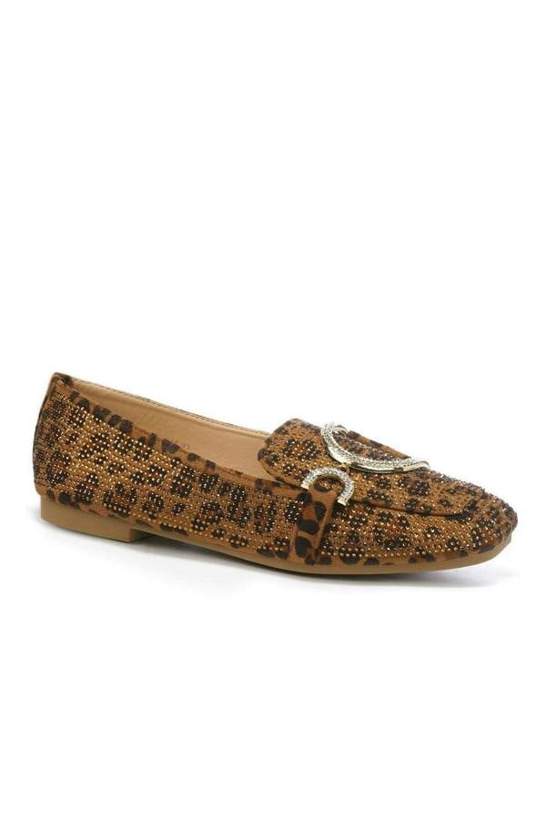 Love Lemonade Crystal Imperial Suede Loafers Limited Edition Leopard