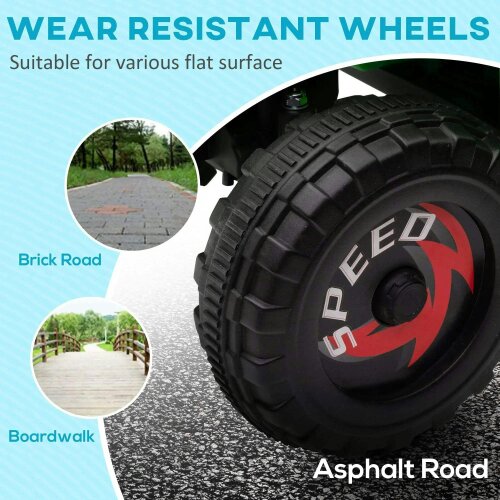 Bobobiy 6V Quad Bike with Back Trailer, Wear-Resistant Wheels, for Ages 18-36 Months, Green