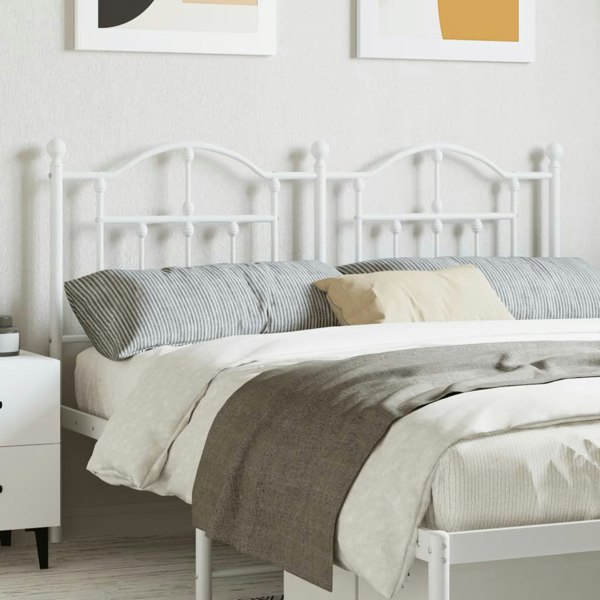 Berkfield Metal Headboard White 135 cm
