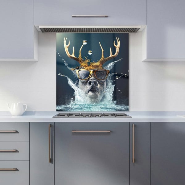Warren Reed - Designer Stag With Glasses Splashart Kitchen Splashback