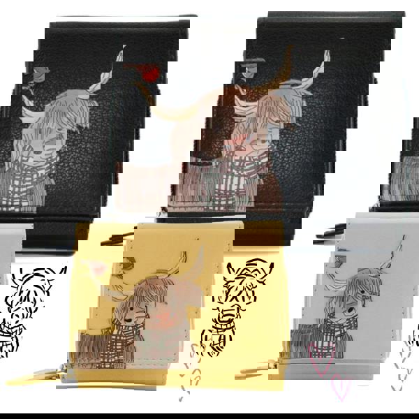 Mala Leather Callum The Highland Cow Tri Fold Purse