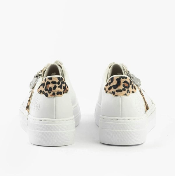 Rieker Zip Womens Shoes - White Combination (N4924-81)
