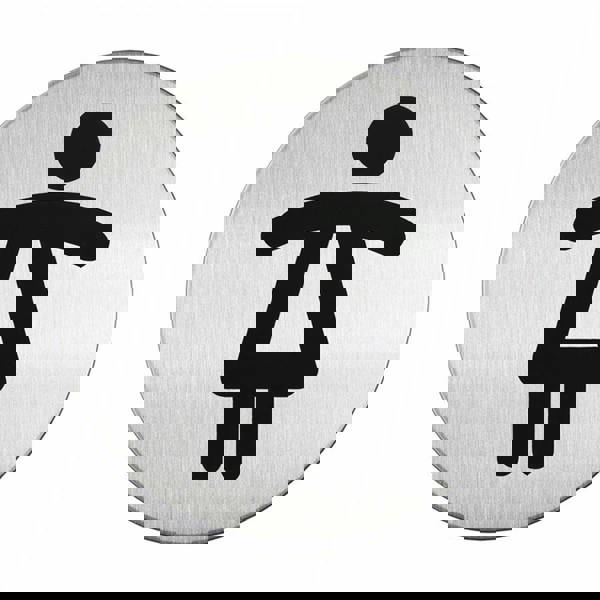 Durable Adhesive Ladies WC Symbol Bathroom Toilet Sign | Stainless Steel | 83mm