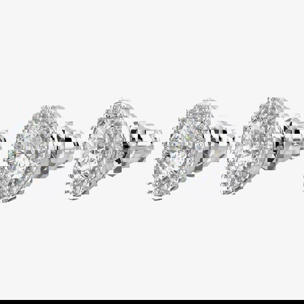 Swarovski Constella Silver Halo Stud Earrings 5636269