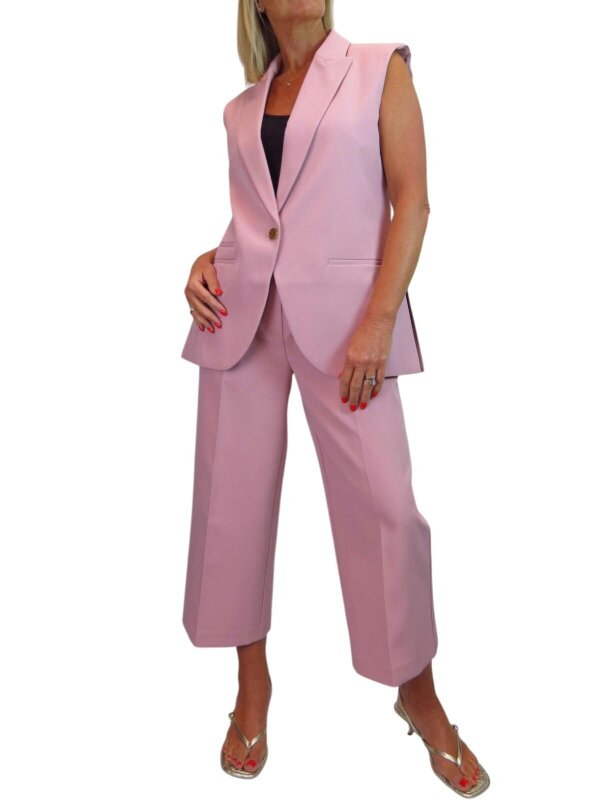 Paulo Due Women's 2 Piece Waistcoat Trouser Suit - Pink
