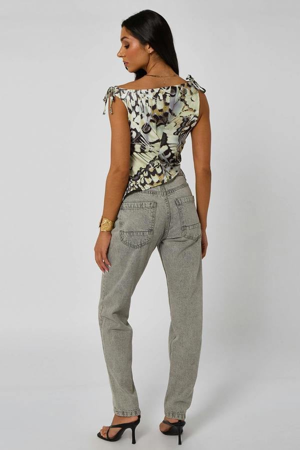 Urban Bliss Asymmetric Tie Detail Off The Shoulder Top