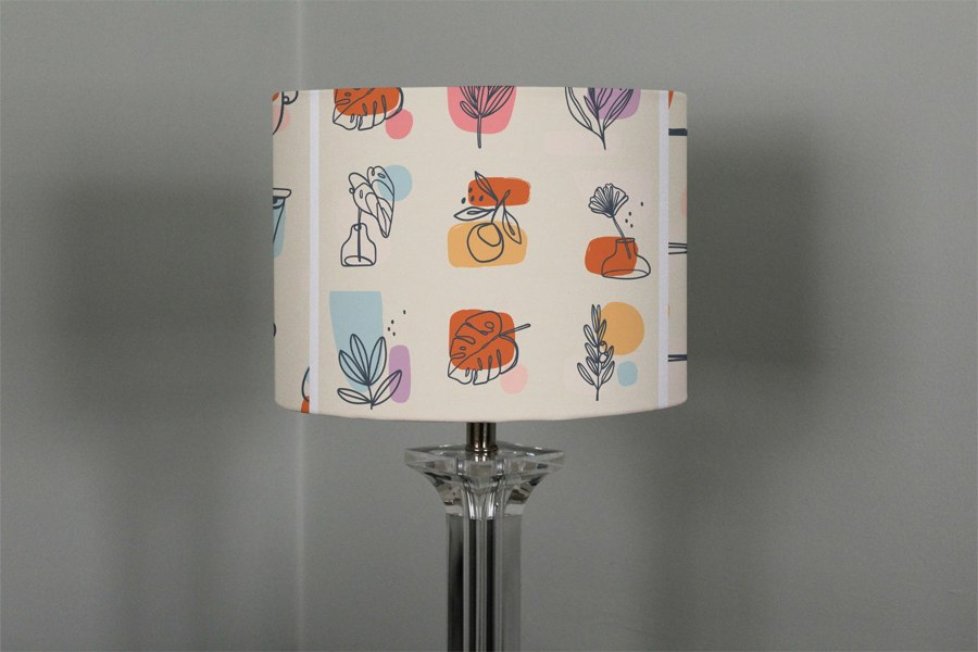 Benjamin Tate Design Various Faces, Leaves and Flowers, Abstract shapes (Ceiling & Lamp Shade)
