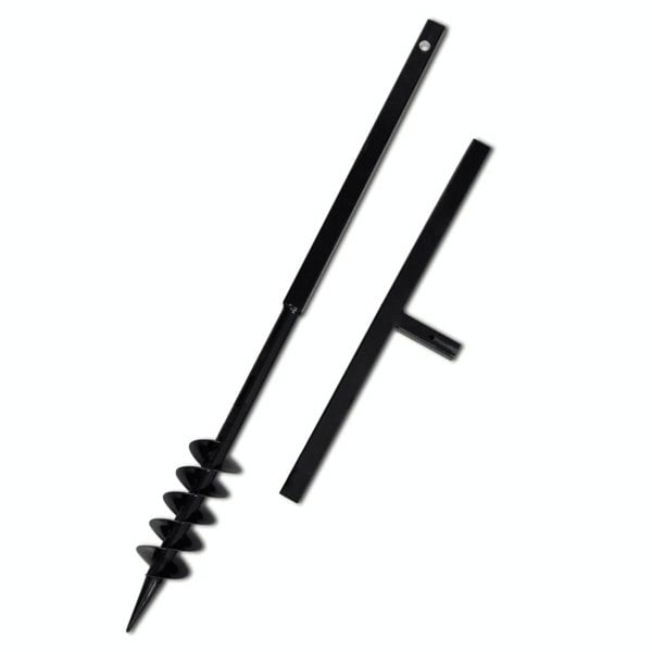 Berkfield Ground Drill with Handle Auger Bit 80 mm Double Spirals Steel Black