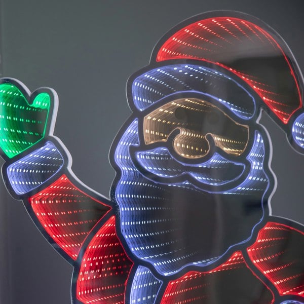 Samuel Alexander 59cm Light up Waving Santa Infinity Christmas Decoration with Multi-Coloured LEDs