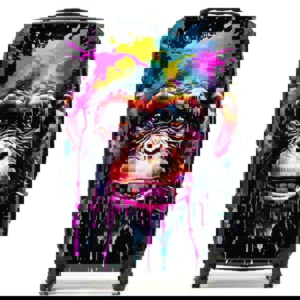 Warren Reed Multi Coloured Monkey Face Splashart Suitcase