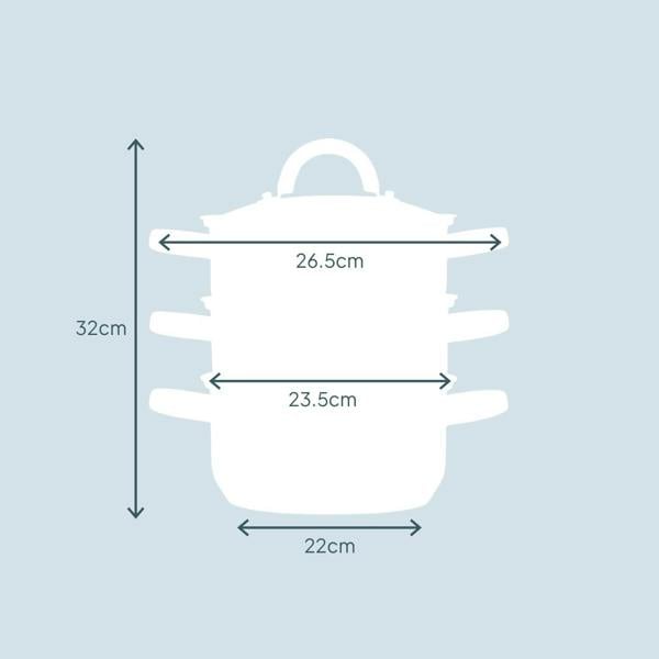 Cooks Professional 3 Tier Stainless Steel Steamer | 22cm