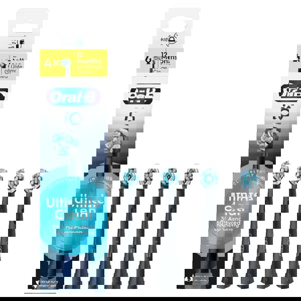 Oral-B iO Series Ultimate Clean Black, Original Brush Heads, CrissCross Bristles, 4