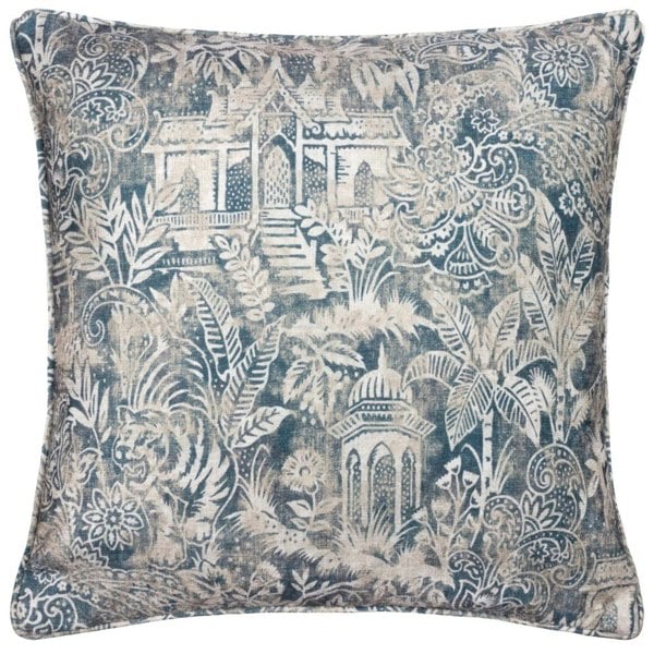 Wylder Chenille Bengal Tiger Cushion Cover - Wedgewood