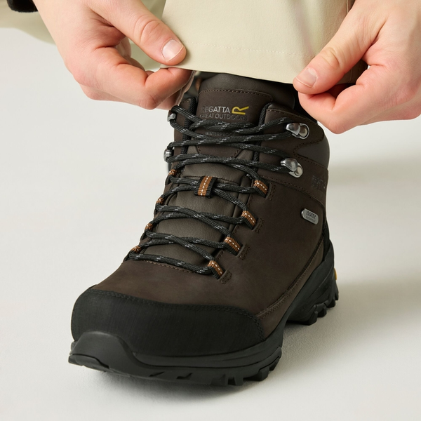Regatta Mens Burrell Leather Walking Boots - Peat