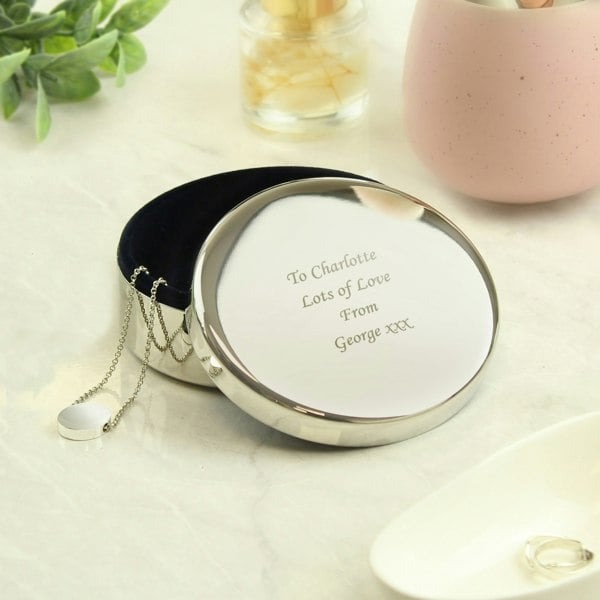 Personalised Memento Company Personalised Round Trinket Box