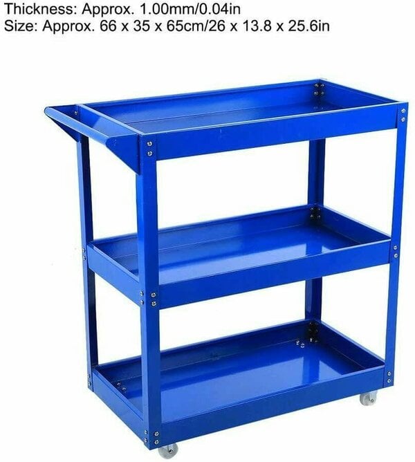 HYGRAD BUILT TO SURVIVE Heavy Duty Workshop Garage DIY Tool Storage Trolley Wheel Cart Tray 3 Tier/Shelf