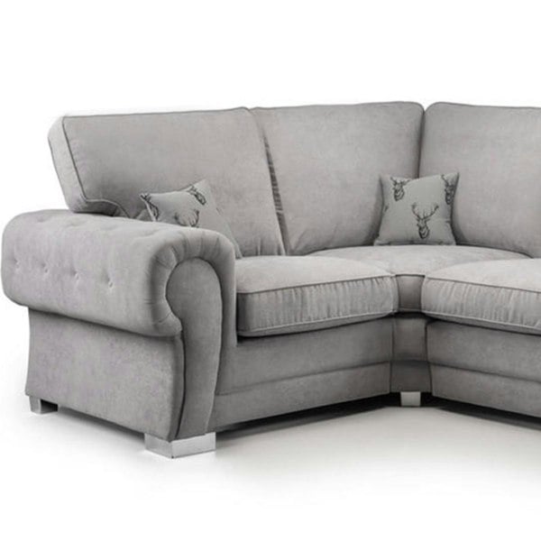 Milan Chesterfield Fabric 4 Seater Corner Sofa - Full Back - 7