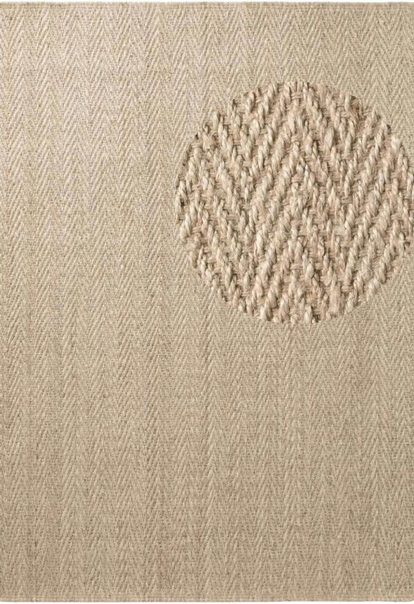 Textured beige fabric with a circular pattern