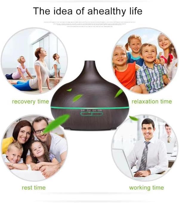 Dragodirect 500ml Aromatherapy Diffuser Essential Oil Humidifier with 7 LED Colorful Light for Relaxation & Wellness