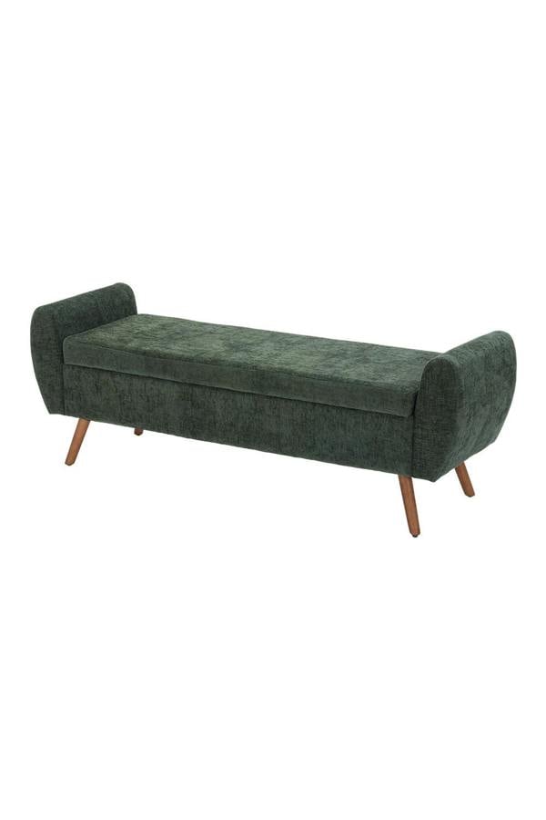 Chenille Upholstered Storage Bench