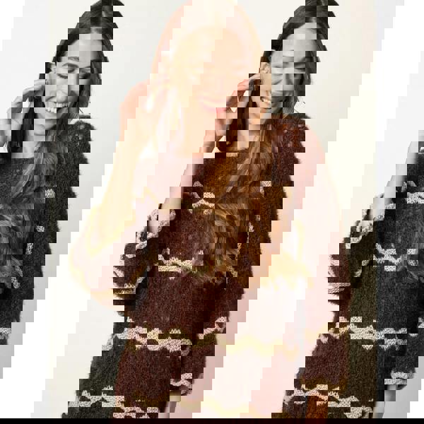 Blue Vanilla Zig Zag Metallic Jumper